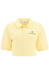 Chiara Ferragni Cropped Fleece Polo Shirt In Yellow