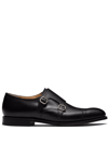 Church's Churchs Mens Blue Leather Monk Strap Shoes In Black