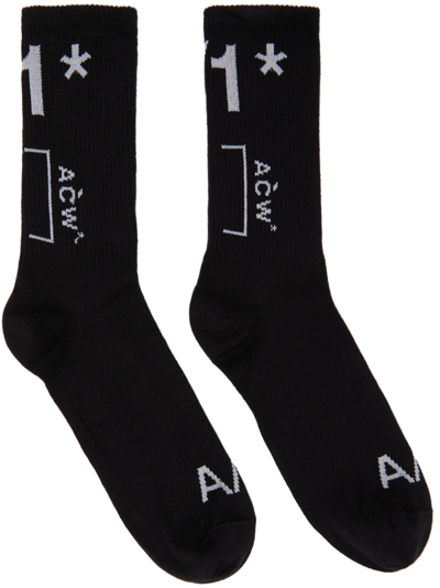 A-cold-wall* Logo Jacquard Cotton Blend Socks In Black