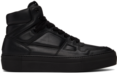 Ami Alexandre Mattiussi Black Leather Ami De Cœur High-top Sneakers In Black/001