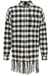 PALM ANGELS CHECKERED SHIRT WITH FRINGES