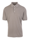 FEDELI MAN POLO IN TAUPE PIQUE COTTON