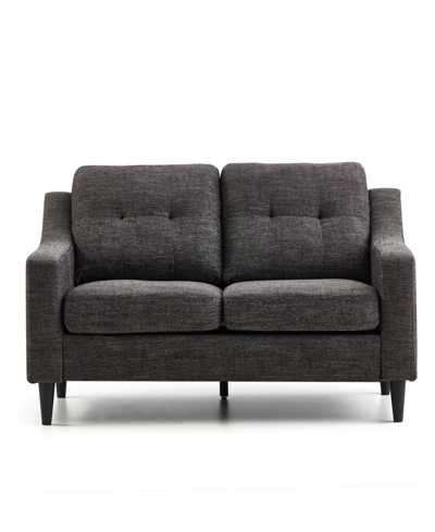 Dream Collection Upholstered Scooped Arm Loveseat, 54" In Charcoal