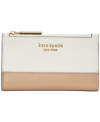 Kate Spade New York Spencer Saffaino Leather Continental Wristlet In Parchment/raw Pecan
