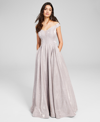 B DARLIN JUNIORS' OFF-THE-SHOULDER GLITTER GOWN, CREATED FOR MACY'S