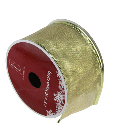 Northlight Pack Of 12 Textured Gold Wired Christmas Craft Ribbon Spools