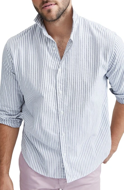 Frank And Eileen Paul Woven Button Up Shirt In Navy Stripe | ModeSens