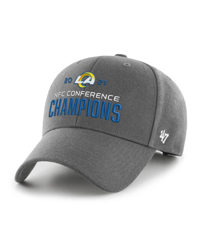 47 Brand Men's ' Charcoal Los Angeles Rams 2021 Nfc Champions Mvp Adjustable Hat