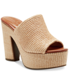 Jessica Simpson Women's Shelbie Block Heel Platform Mules Women's Shoes In Natural