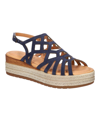 Bella Vita Zip-italy Womens Suede Caged Flatform Sandals In Navy Suede Leather