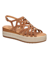 Bella Vita Women's Zip-italy Wedge Sandals Women's Shoes In Whiskey Leather