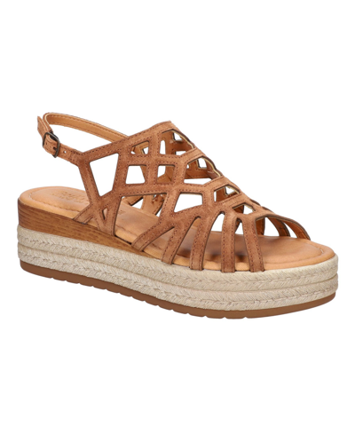 Bella Vita Women's Zip-italy Wedge Sandals Women's Shoes In Whiskey Leather