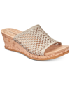 Baretraps Flossey Platform Slide Wedge Sandals In Champagne