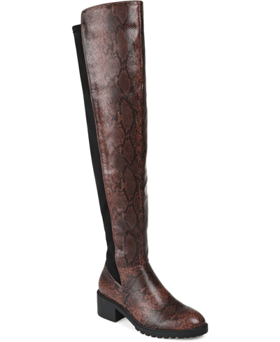 Journee Collection Women's Aryia Wide Calf Boots In Snake