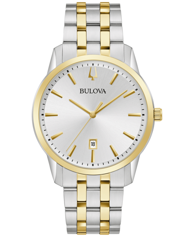 Bulova Men's Sutton Two-tone Stainless Steel Bracelet Watch 40mm In Two Tone  / Gold Tone / Silver