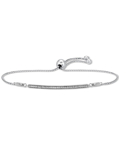 Macy's Diamond Bar Bolo Bracelet (1/6 Ct. T.w.) In Sterling Silver