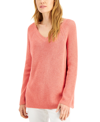 Eileen Fisher Raglan Sleeve Merino Wool Turtleneck Sweater In Persimmon