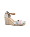 White Mountain Women's Mamba Espadrille Wedges Women's Shoes In Sage Multi