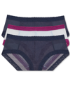 Natori Women's 3-pk. Escape Mesh Girl Brief Underwear In True Navy/skyfall-caspia/true Navy