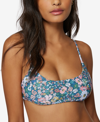 O'neill O'neil Juniors' Eliza Ditsy Floral Printed Bikini Top Women's Swimsuit In Slate Multi