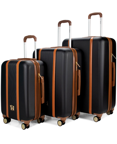 Badgley Mischka Mia Expandable Retro Luggage Set, 3 Piece In Black