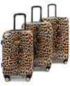 Badgley Mischka Expandable Luggage Set, 3 Piece In Leopard