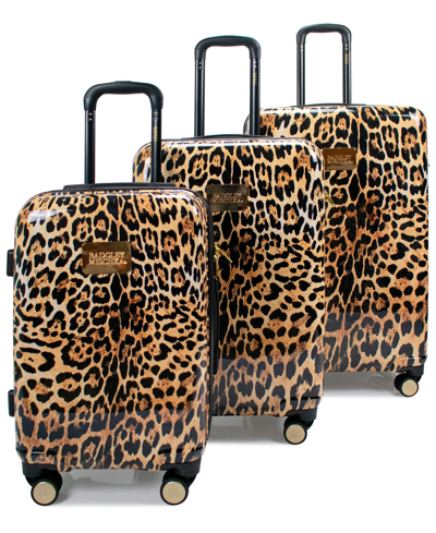 Badgley Mischka Expandable Luggage Set, 3 Piece In Leopard