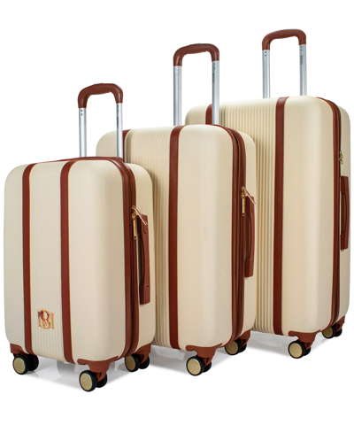 Badgley Mischka Mia Expandable Retro Luggage Set, 3 Piece In Gold