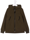 C.p. Company Goggles-embellished Hooded Jacket In Green