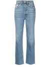 Re/done 90s Loose High-rise Straight-leg Jeans In Blue