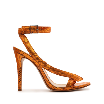 Schutz Courtney High Metallic Sandal In Orange | ModeSens