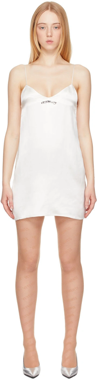 Vetements White Logo Slip Dress