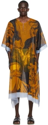 DRIES VAN NOTEN ORANGE & BLACK TUNIC SHIRT