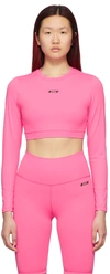 Msgm Pink Micro Logo Sport Top In 15 Fucsia