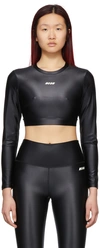 Msgm Black Micro Logo Sport Top In 99 Black