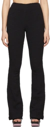 MSGM BLACK CRINKLE BOOTCUT TROUSERS