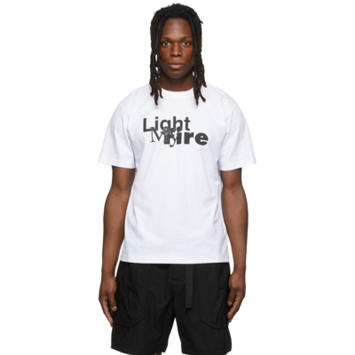 Sacai White 'light My Fire' T-shirt | ModeSens