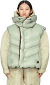 MONCLER GENIUS MONCLER DINGYUN ZHANG GREEN REVERSIBLE DOWN ZADENA VEST