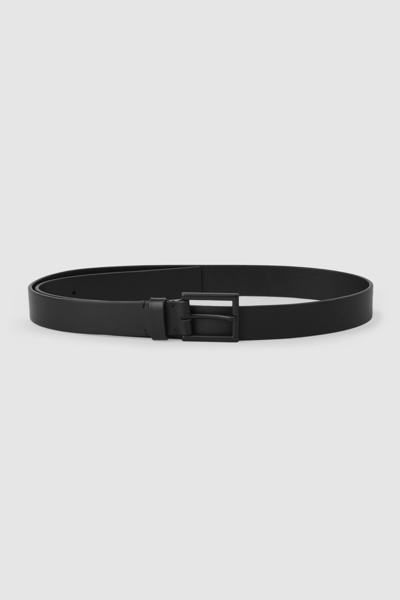 Cos Matte Tonal Leather Belt In Black