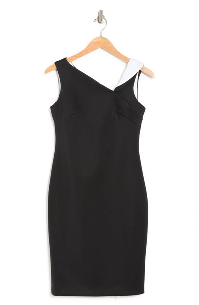 navy blue dress for baby girl Calvin Klein Sheath Dress Red Asymmetrical Flower Accent in Sz: 4
