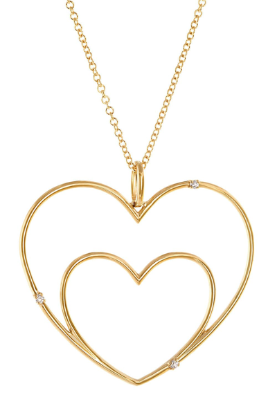 Devon Woodhill Women's 14k & 18k Yellow Gold & Diamond "i Carry Your Heart" Pendant Necklace In Shiny Gold