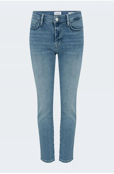 Frame Denim Le Skinny De Jeanne Cromwell Crop Jean In Blue