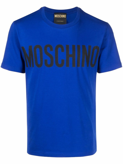Moschino T-shirt Logo In Blu