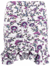 Isabel Marant Milendi Floral Silk-blend Miniskirt In Ecru