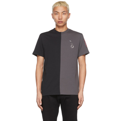 Raf Simons Black Fred Perry Edition Split T-shirt In Grey