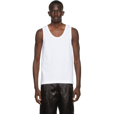 Dries Van Noten White Jersey Tank Top