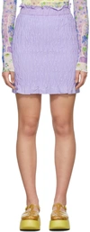 Msgm Purple Stretch Ruched Skirt In 70 Lilac