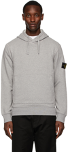 Stone Island Logo-badge Relaxed-fit Cotton-jersey Hoody In Grey