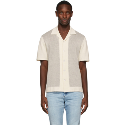 Rag & Bone Harvey Short Sleeve Knit Button-up Camp Shirt In Ivory