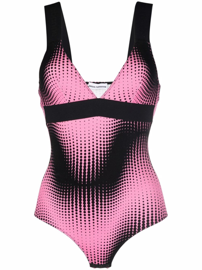 Paco Rabanne Milano Printed Technical Jersey Bodysuit In Pink